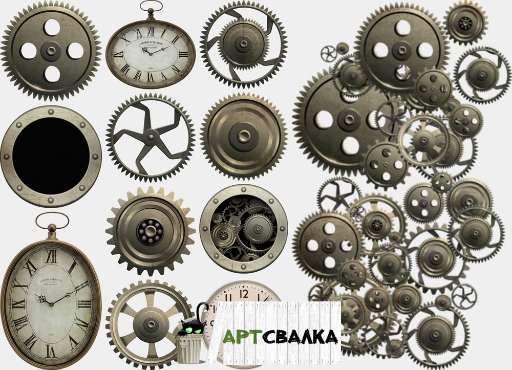 Часы и шестеренки часов | Clock and gears hours